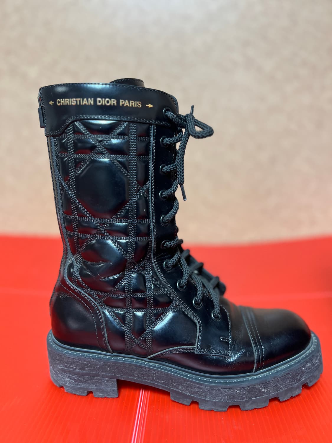 디올 블랙 퀼팅 앵클 부츠 37 상품이미지6