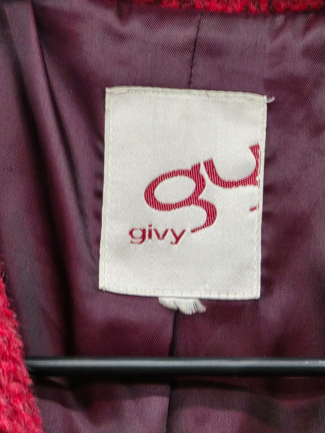 GIVY  빨간색 모직코트 리본포인트 상품이미지6