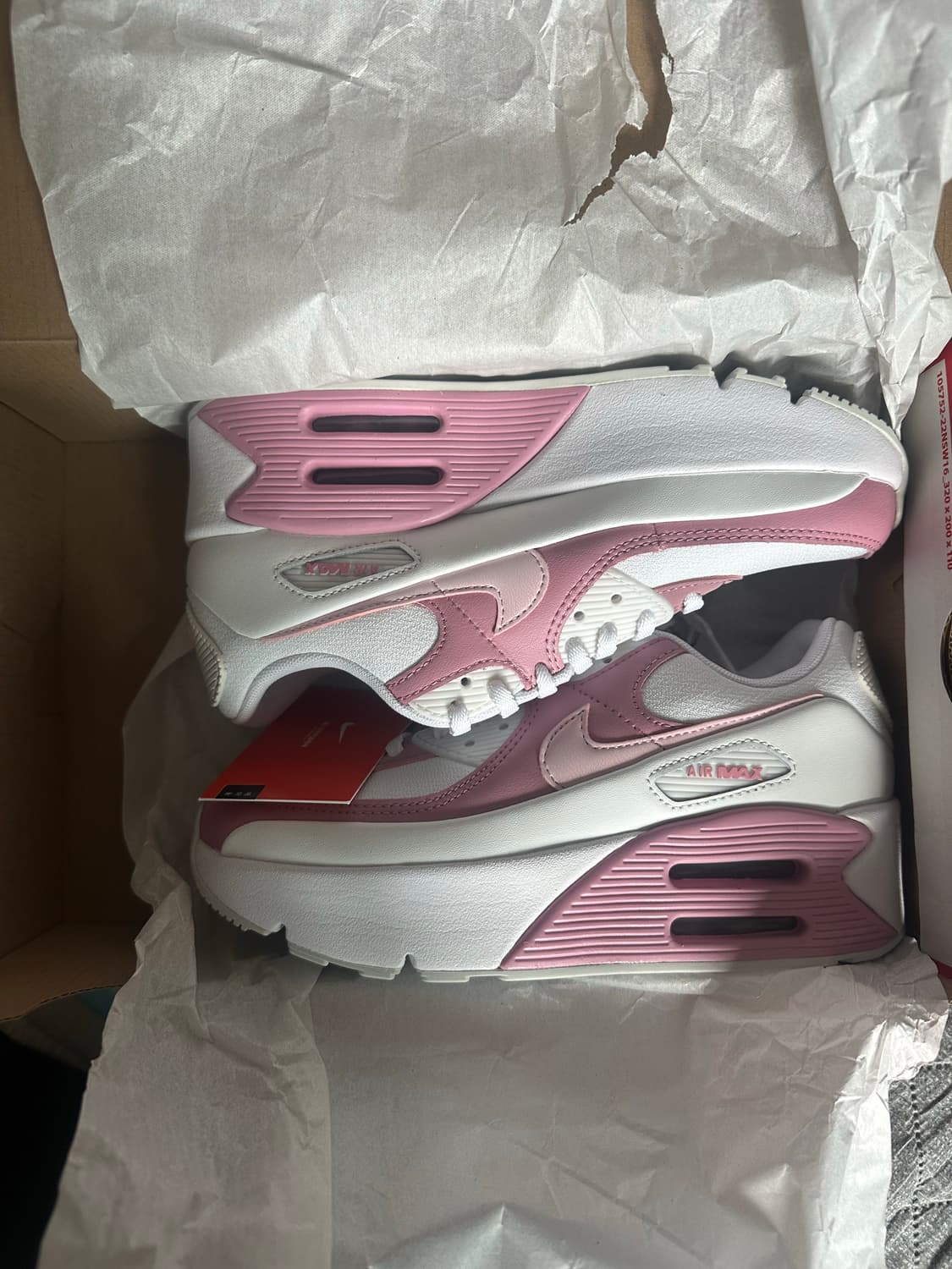 W 나이키 에어맥스90 LV8 화이트 핑크폼 상품이미지1
