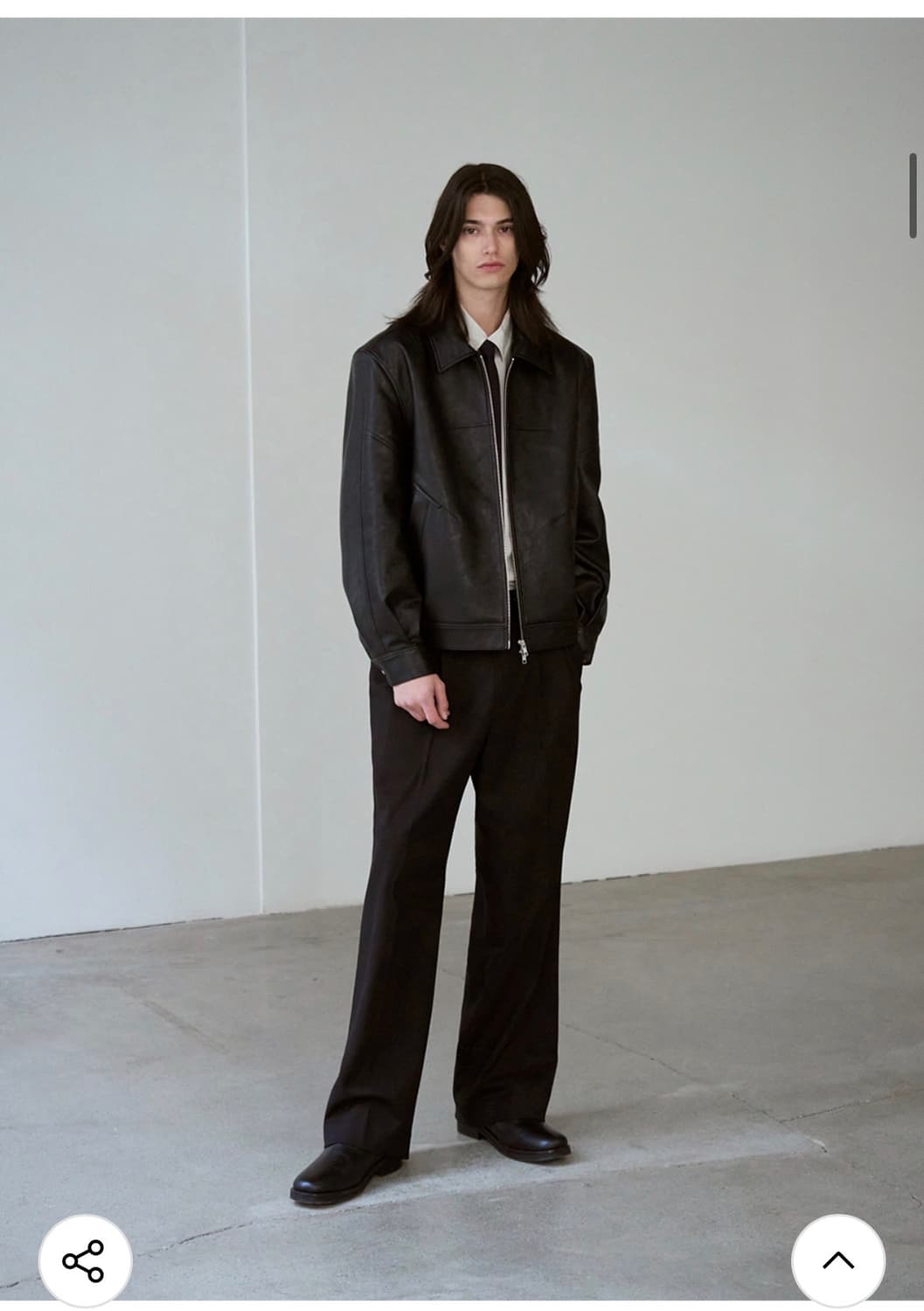 (L) [서강준PICK] 드로우핏 인시전 레더 블루종 자켓 [BLACK] 상품이미지6