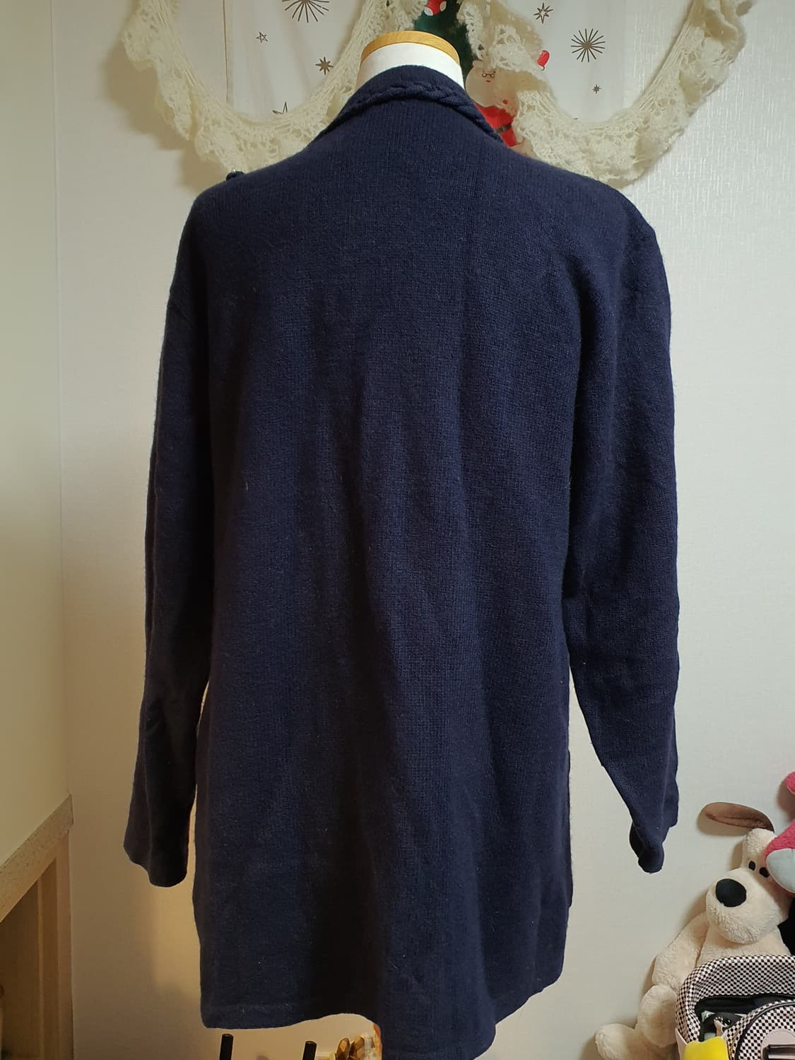 [빈티지] 네이비색 꽈배기 니트 가디건 비앙카 가디건 상품이미지3