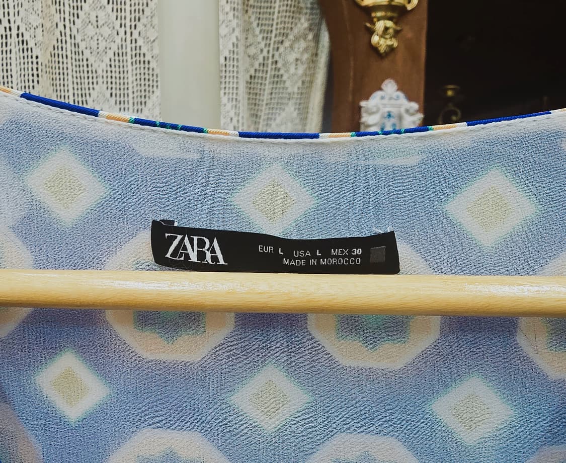 ZARA ( L )✨ 패치워크 패턴 미디 원피스 (정가99,900) 상품이미지5