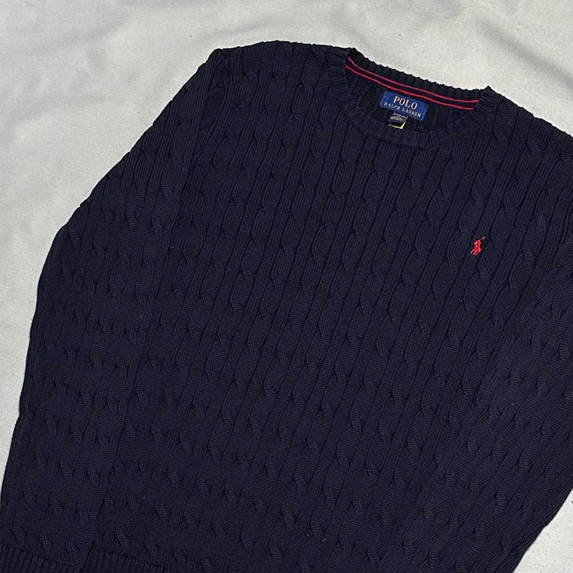 XL 폴로랄프로렌 코튼 케이블 네이비 니트 상품이미지1