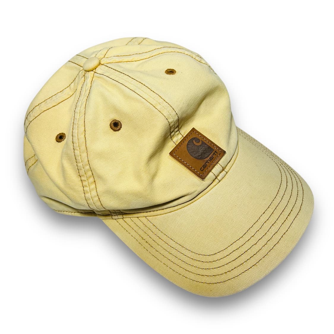 칼하트 피그먼트 베이지 로고 패치 빈티지 볼캡 상품이미지1