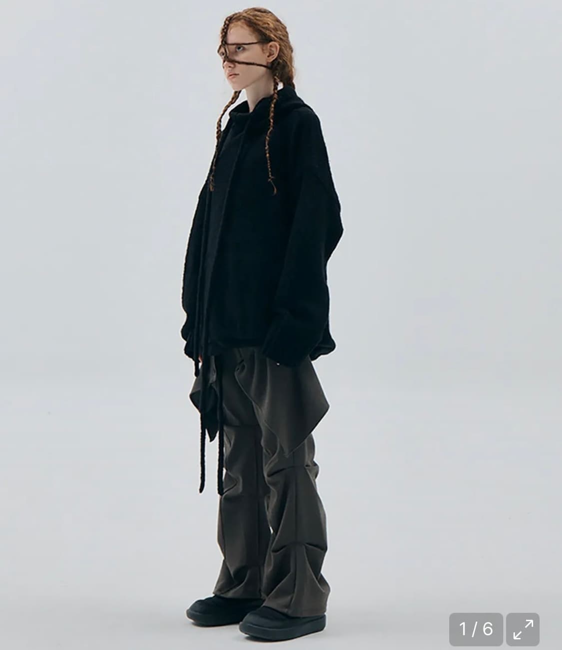 오호스 wrap over tuck pant khaki 상품이미지1