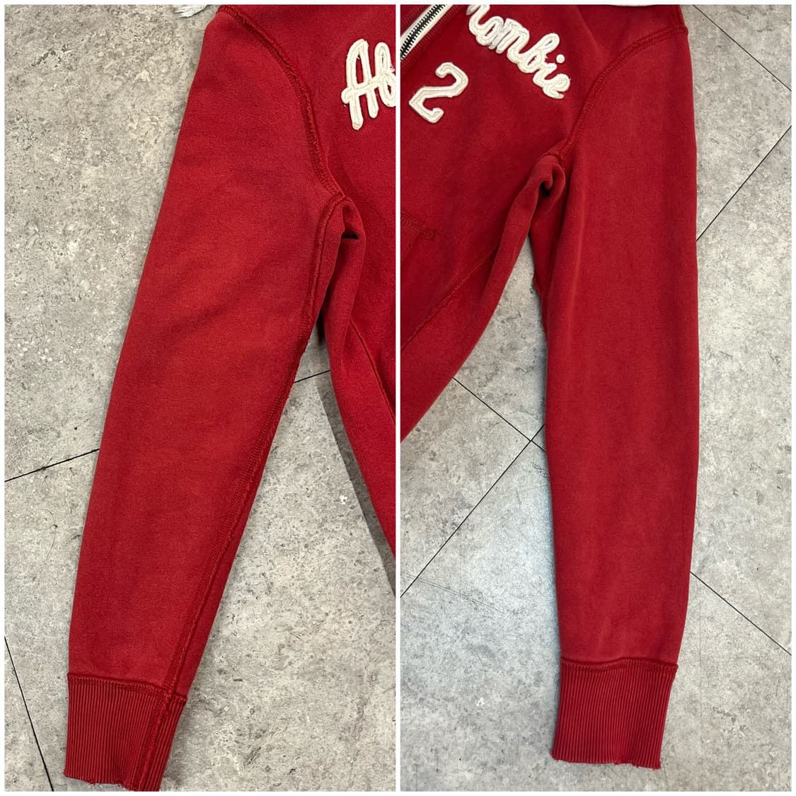 아베크롬비 기모 후드집업 레드 S #csz2771 상품이미지7