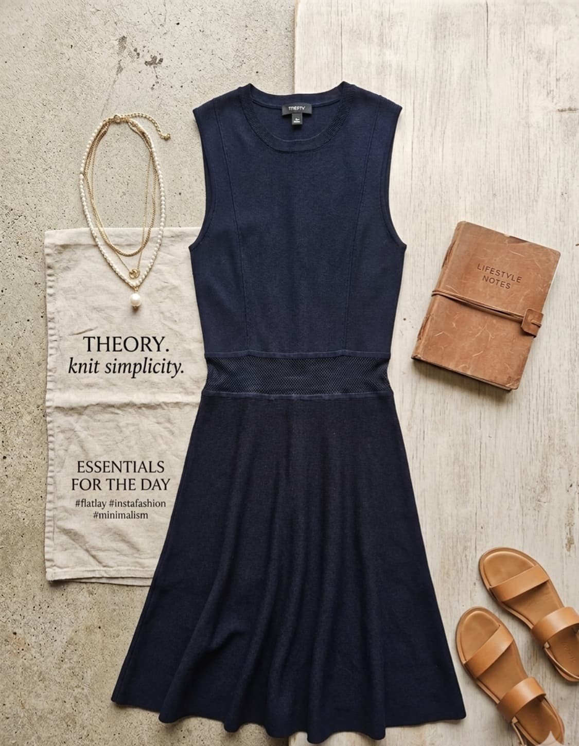 띠어리(Theory) 정품 네이비 니트 민소매 원피스 상품이미지1