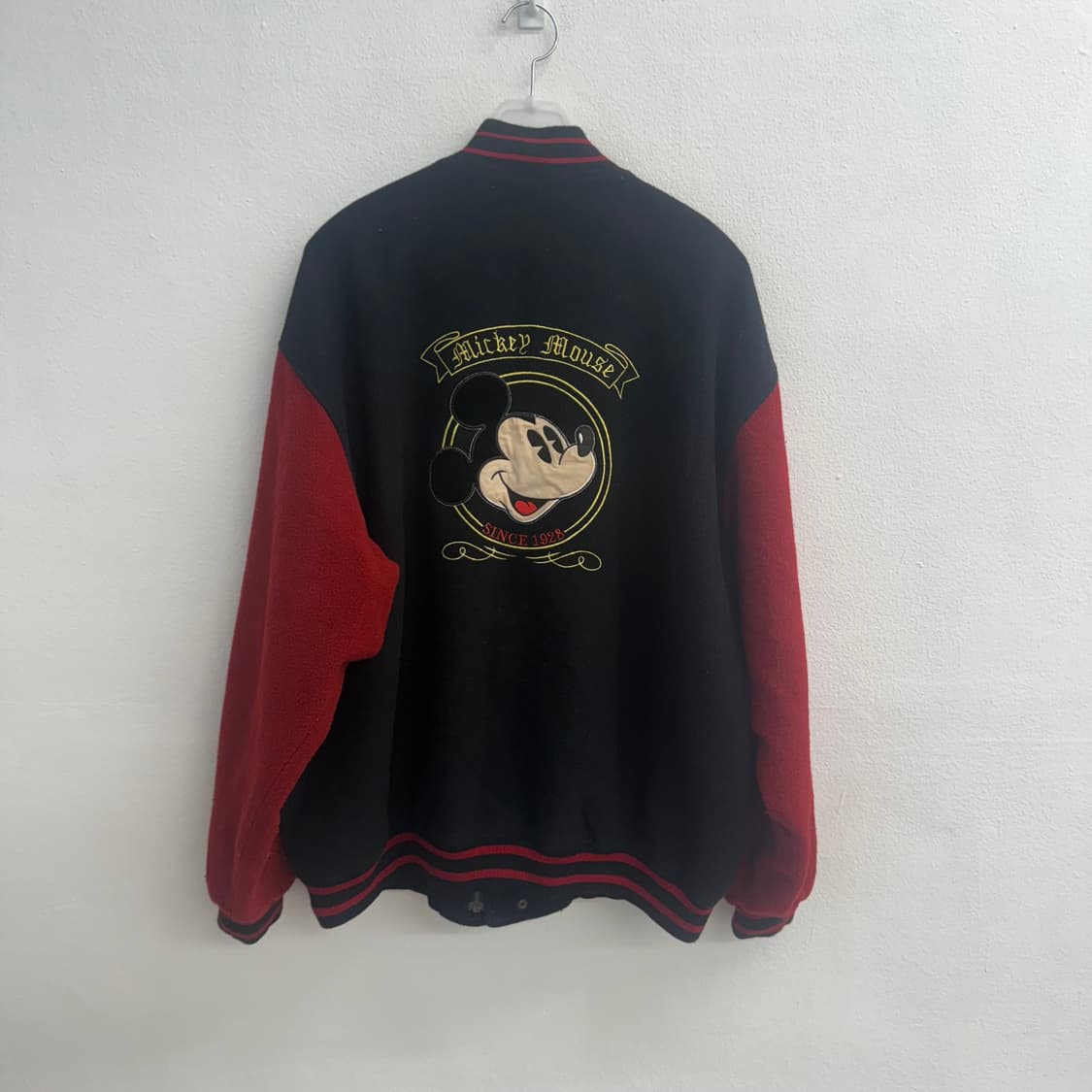 90s 미키 언리미티드 슈퍼스타 블랙엔레드 바시티 자켓 L 상품이미지3