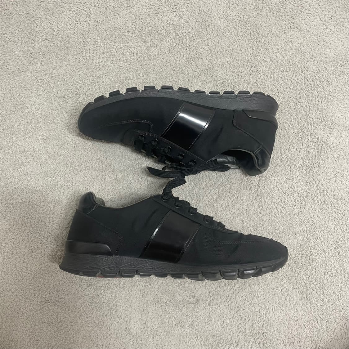 270) 프라다 스포츠 레더 스니커즈 블랙 상품이미지2