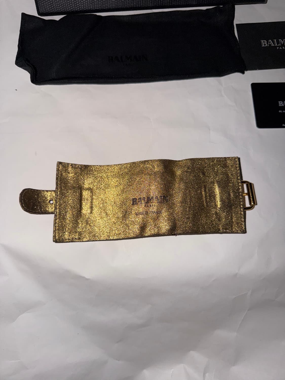 Balmain 11aw 데카르넹 아카이브 골드 레더 브레이슬릿 상품이미지2