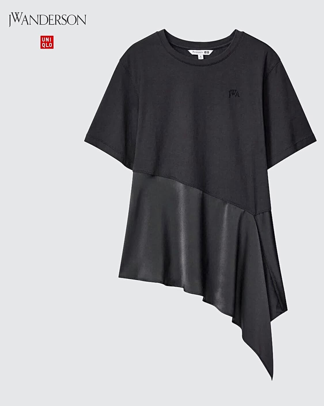 유니클로 jw앤더슨 플레어햄 반팔 티 원피스 사선 랩스커트 블랙 L 치마 상품이미지2