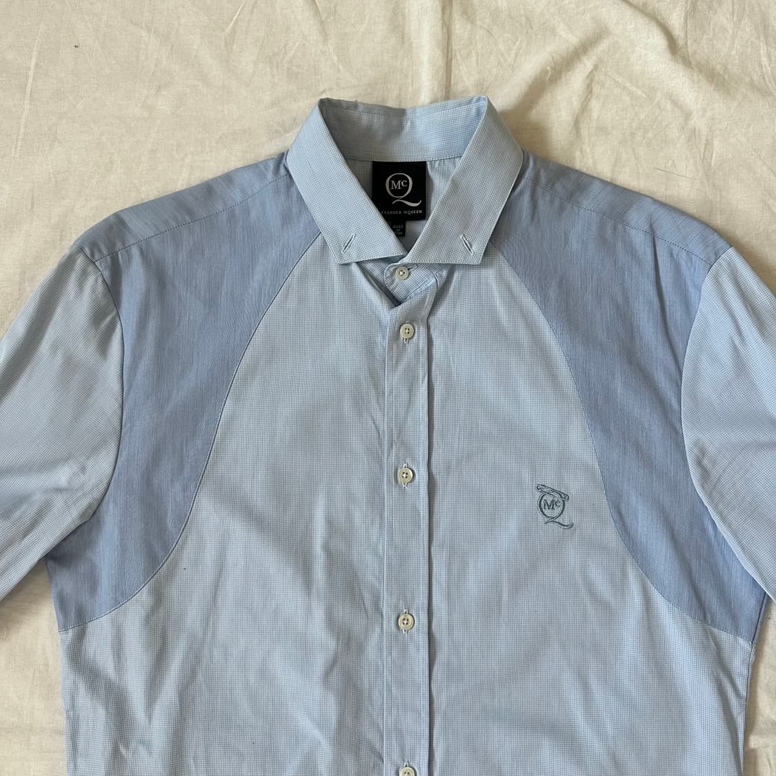 알렉산더 맥퀸 시그니쳐 믹스드 패브릭 셔츠 상품이미지3