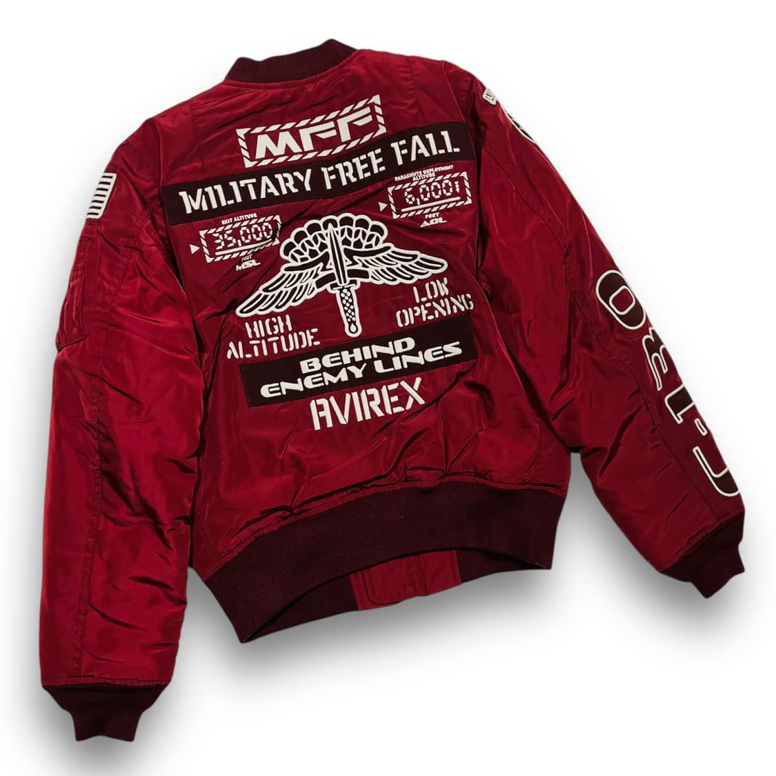아비렉스 M.F.F ARMY MA-1 항공 점퍼 베이지/버건디 상품이미지8
