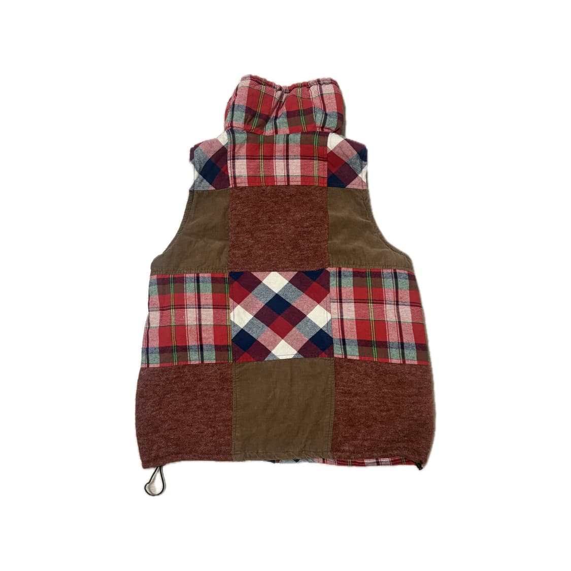 드럭스토어 패딩조끼 빈티지 하구미 모리걸 패턴 패치 체크  상품이미지2