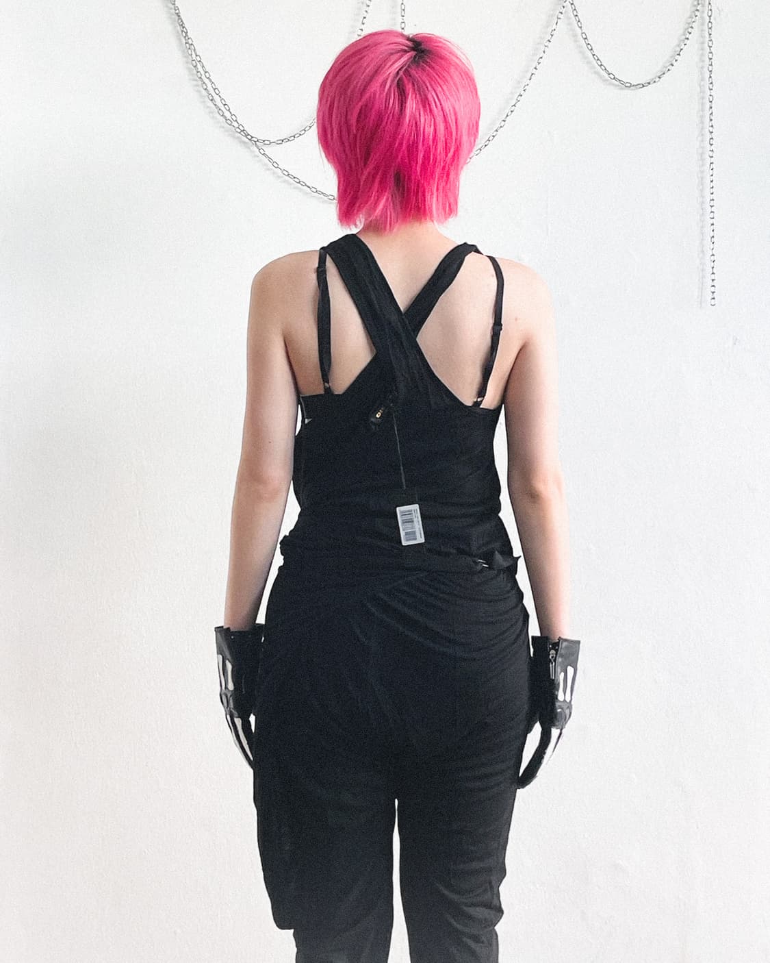 new* 디젤 블랙 골드 드레이프 본디지 스트랩 점프수트 상품이미지4