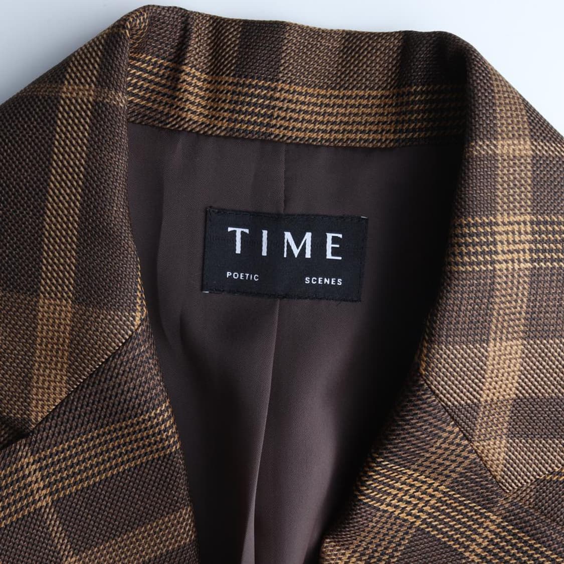 [M]타임 브라운 체크 울 블레이저 싱글브레스티드재킷
 상품이미지6
