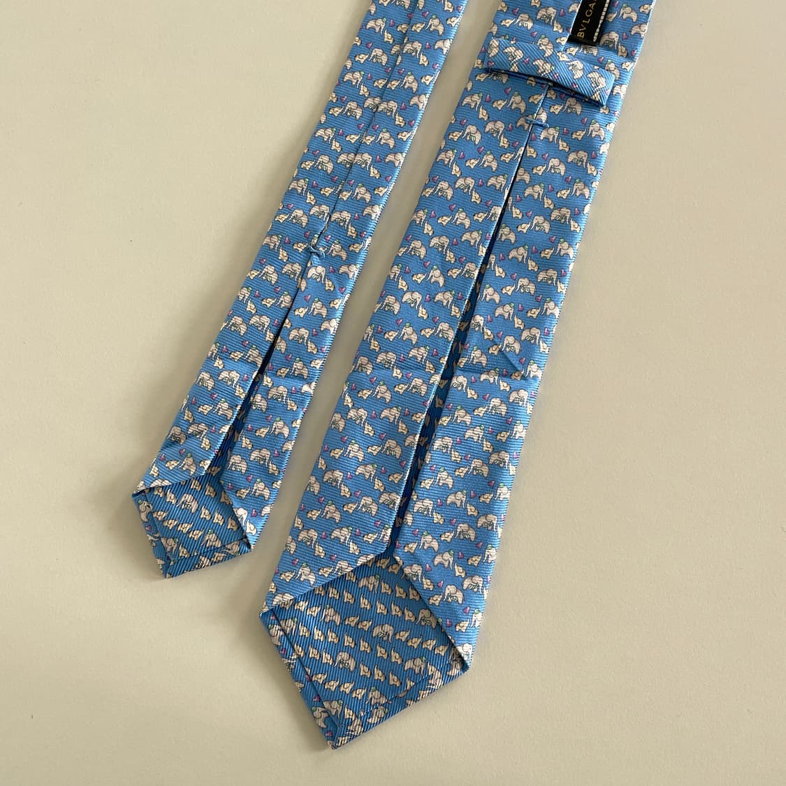 불가리 하늘색 넥타이 상품이미지4