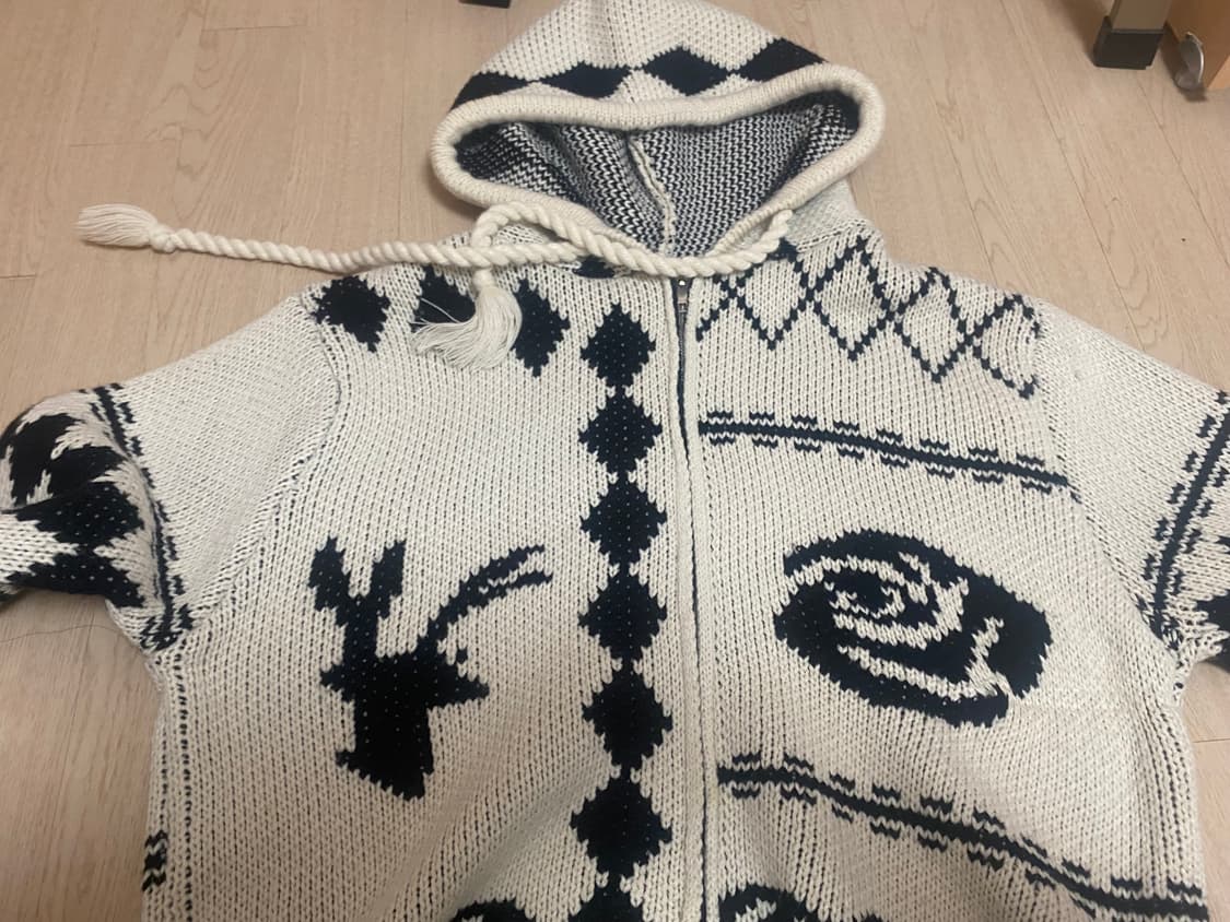 자수 니트집업 상품이미지1