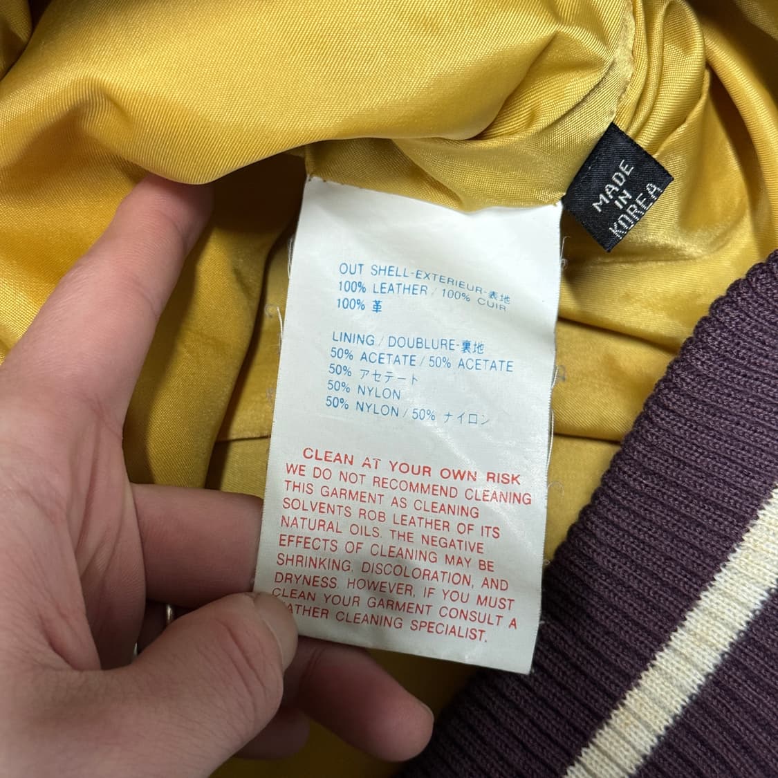 90s pelle pelle 펠레펠레 마크 뷰캐넌 양가죽 바시티 자켓 상품이미지9