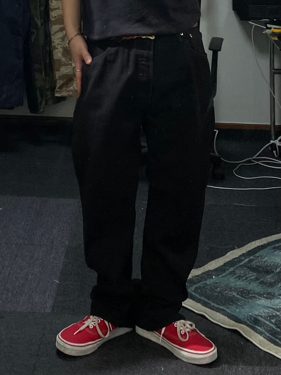 [38]Levi's 501 리바이스 블랙 데님팬츠  Made in USA 상품이미지10