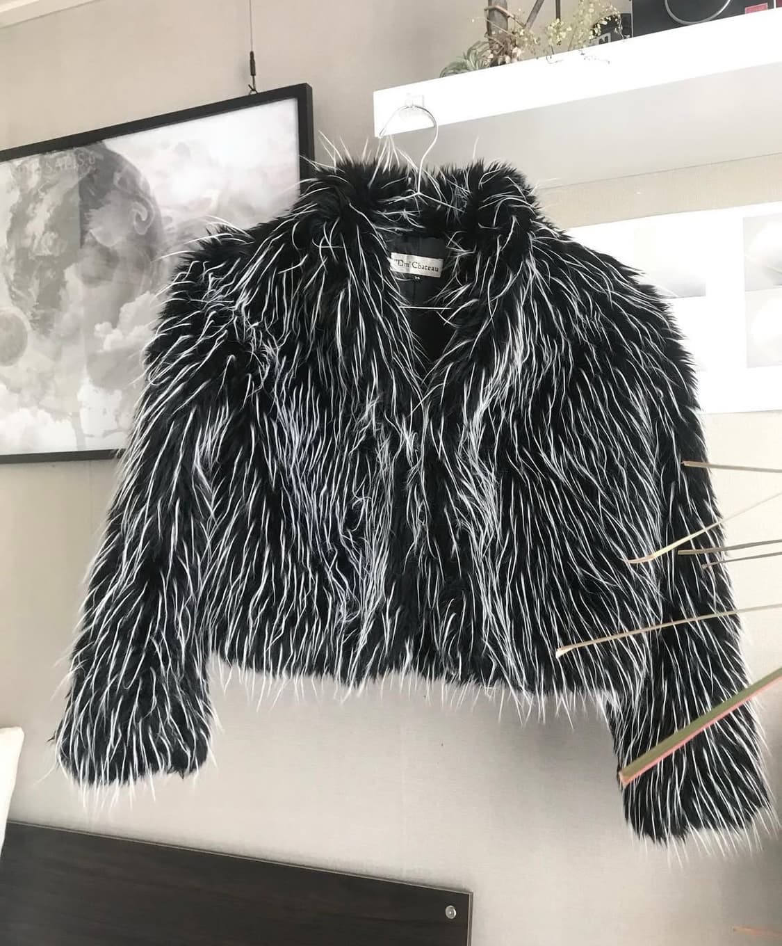 Black fur jacket 상품이미지1