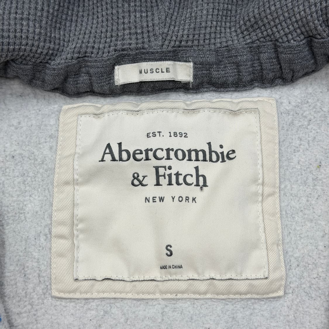아베크롬비 스펠로고 Y2K 기모 후드집업 자켓 그레이 S 상품이미지3