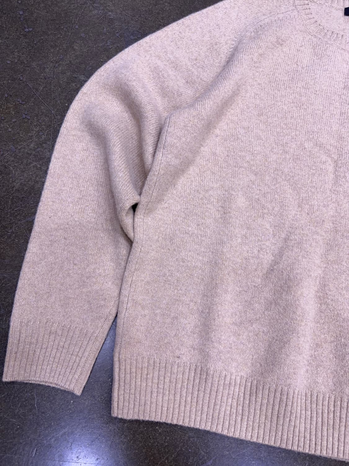 유니클로 프리미엄 램스울 니트 스웨터 베이지 XL 상품이미지4