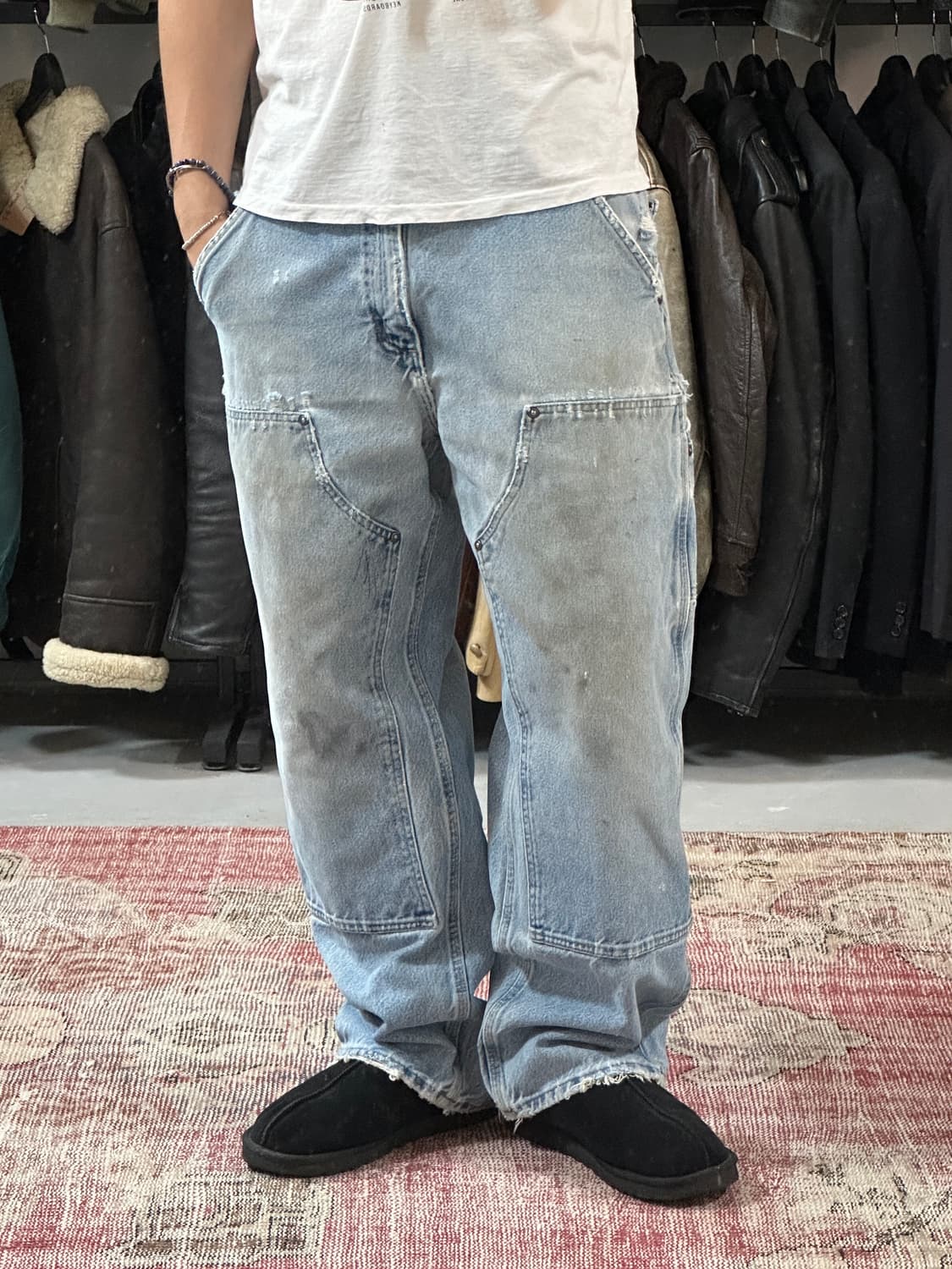 OG 칼하트 데님 더블니 칼하트 썩블니 워크팬츠 상품이미지10