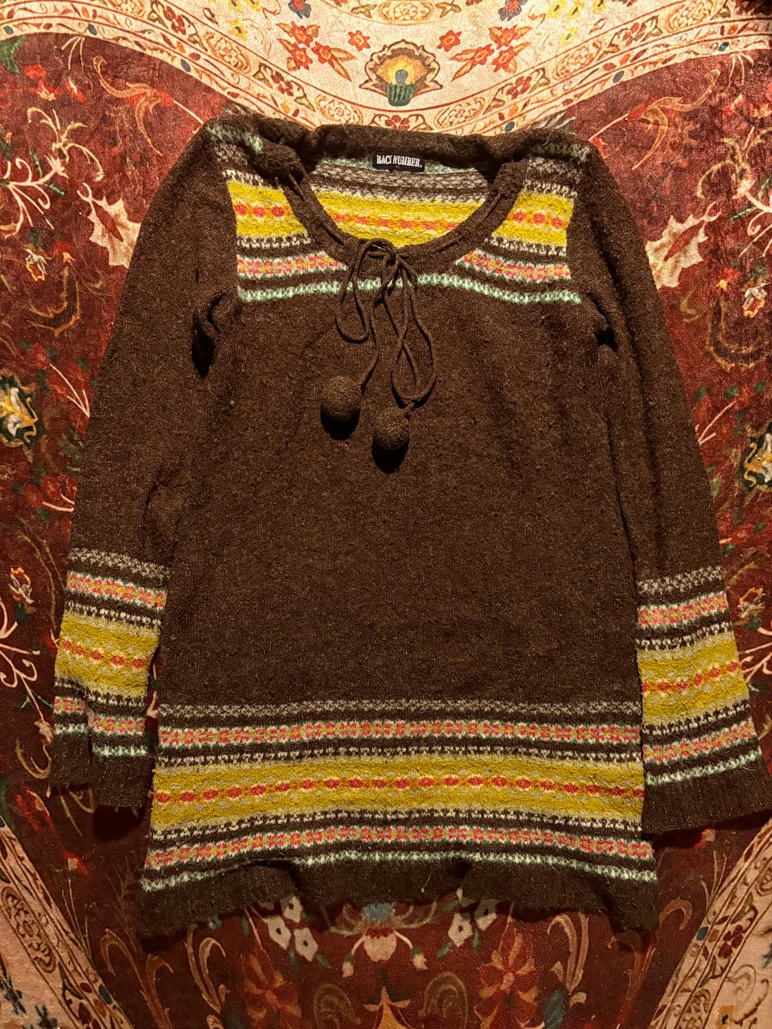 Back number ethnic patten knit  상품이미지1