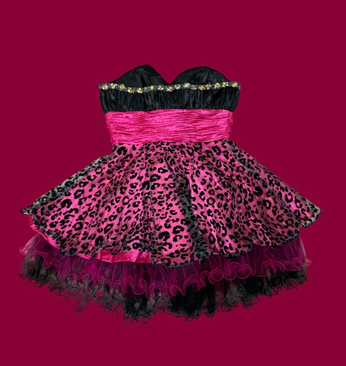 핑크 치타 칵테일 드레스 상품이미지2