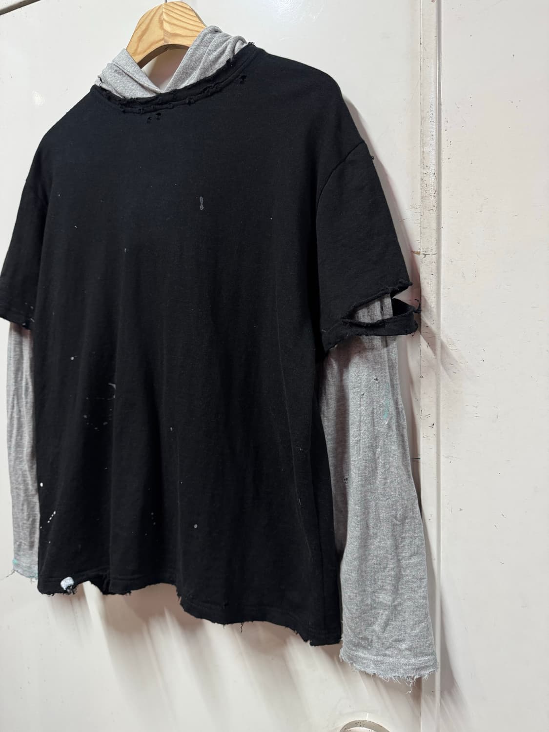 빈티지 레이어드 후드티 상품이미지4