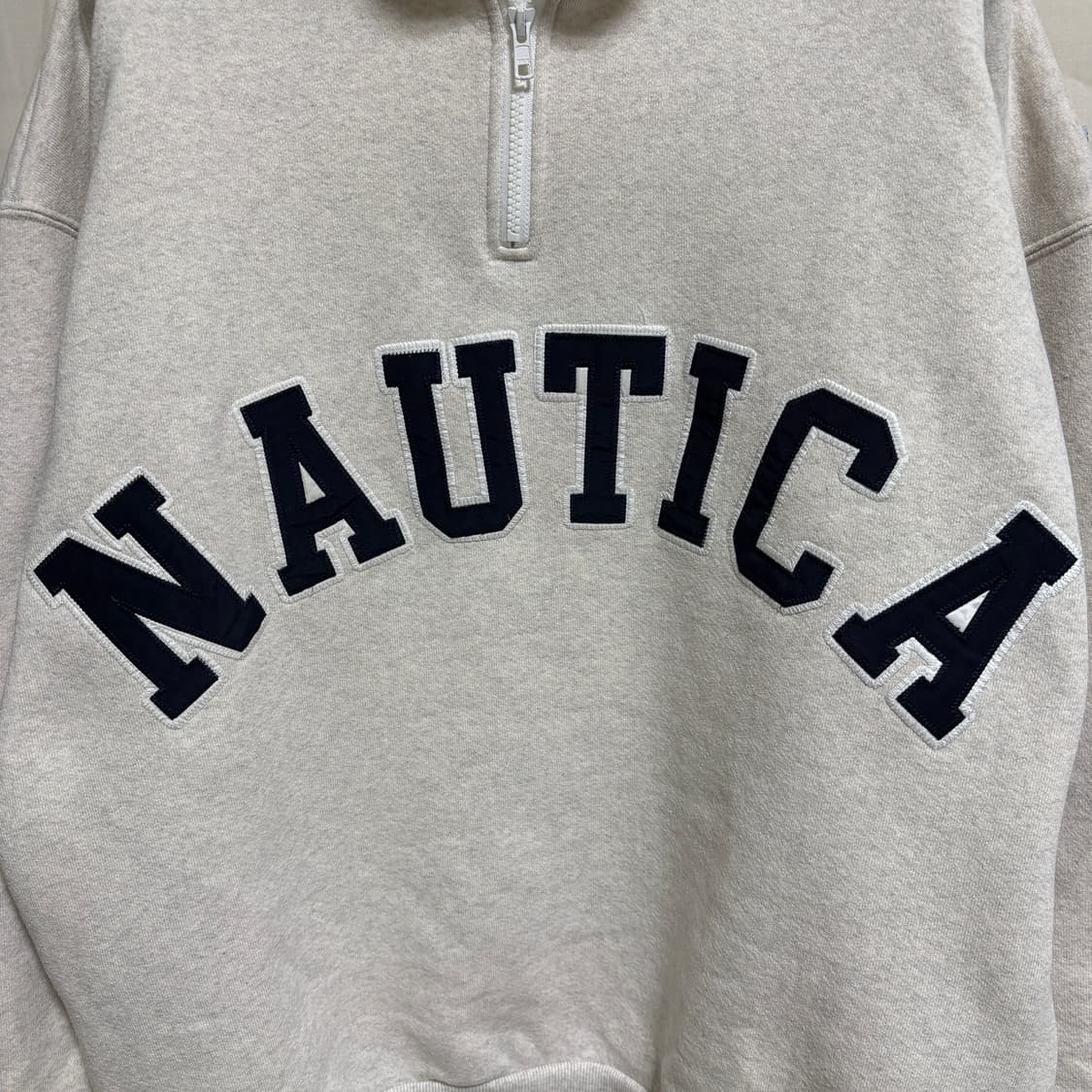 노티카 재팬 아치로고 하프집업 맨투맨 스웻셔츠 / 오트밀, M 상품이미지6