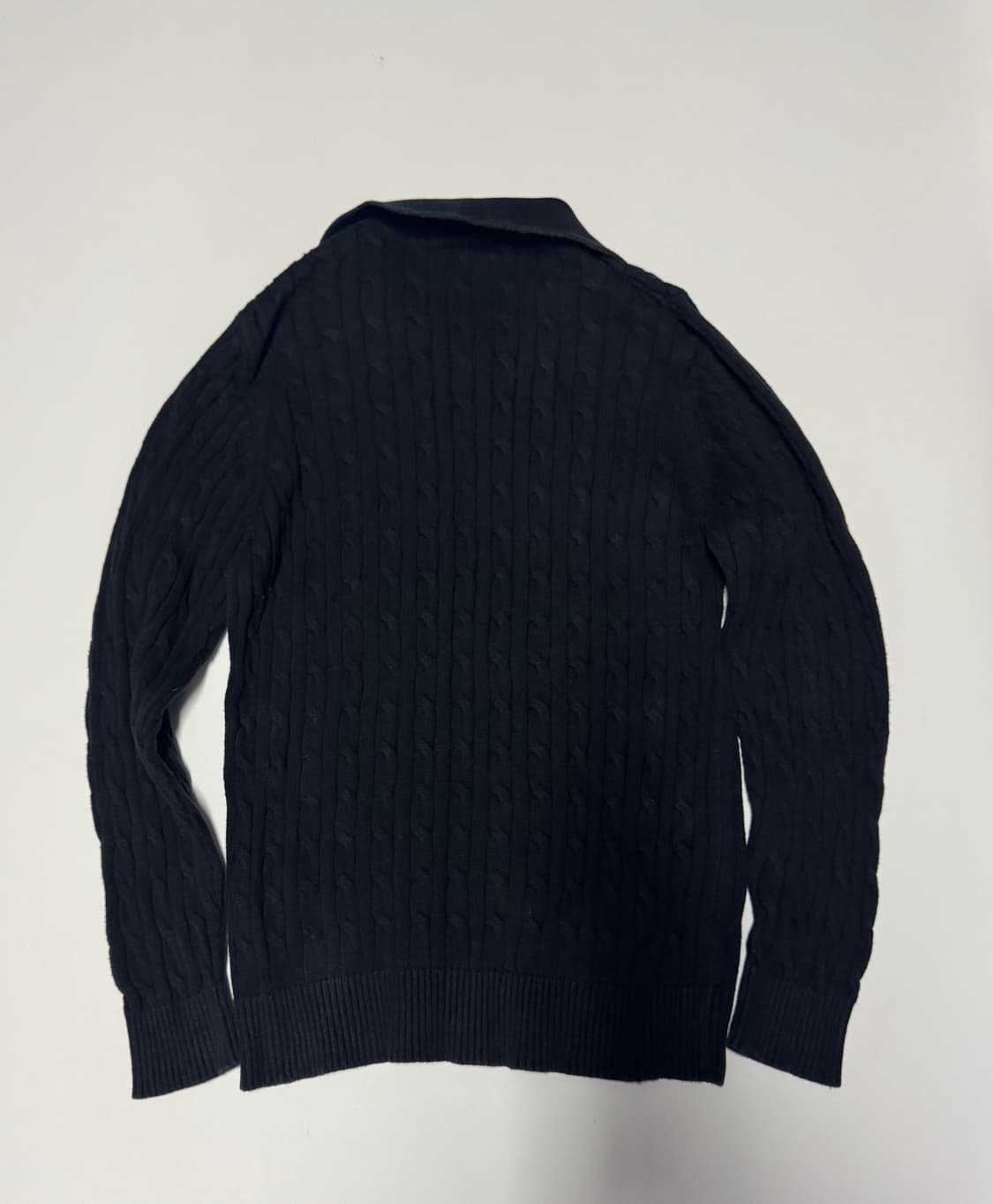 Us폴로 아센 꽈배기 코튼 카라 니트 M 블랙 상품이미지2