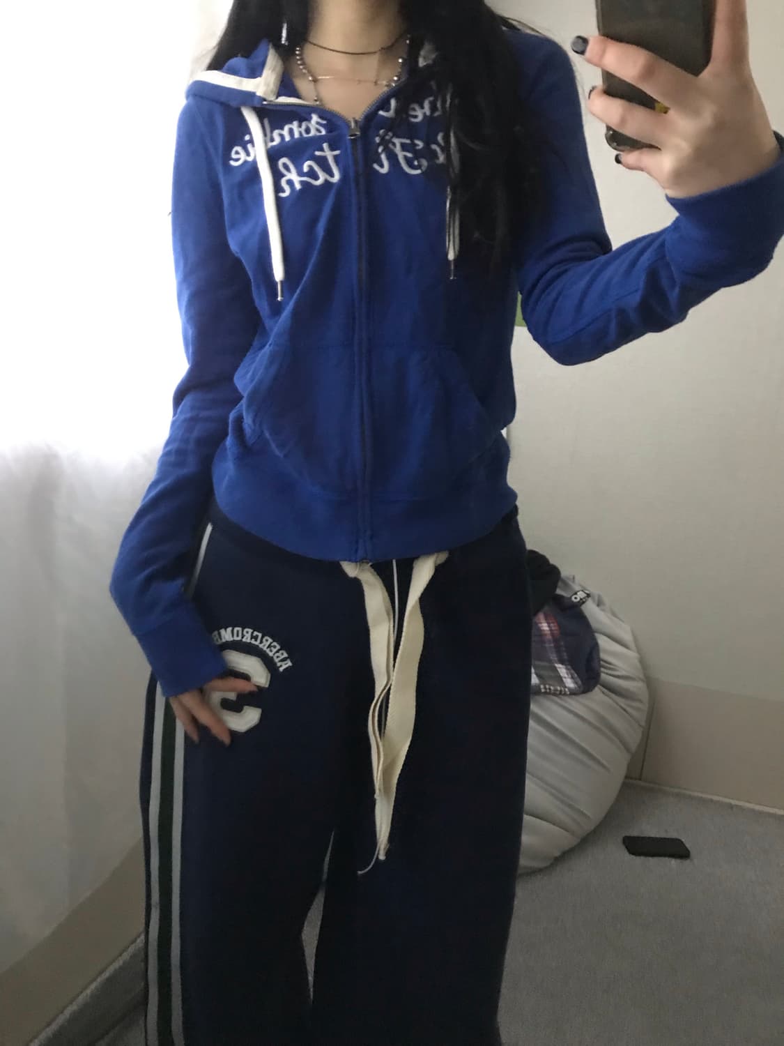 아베크롬비 블루 딱붙핏 후드집업 상품이미지4