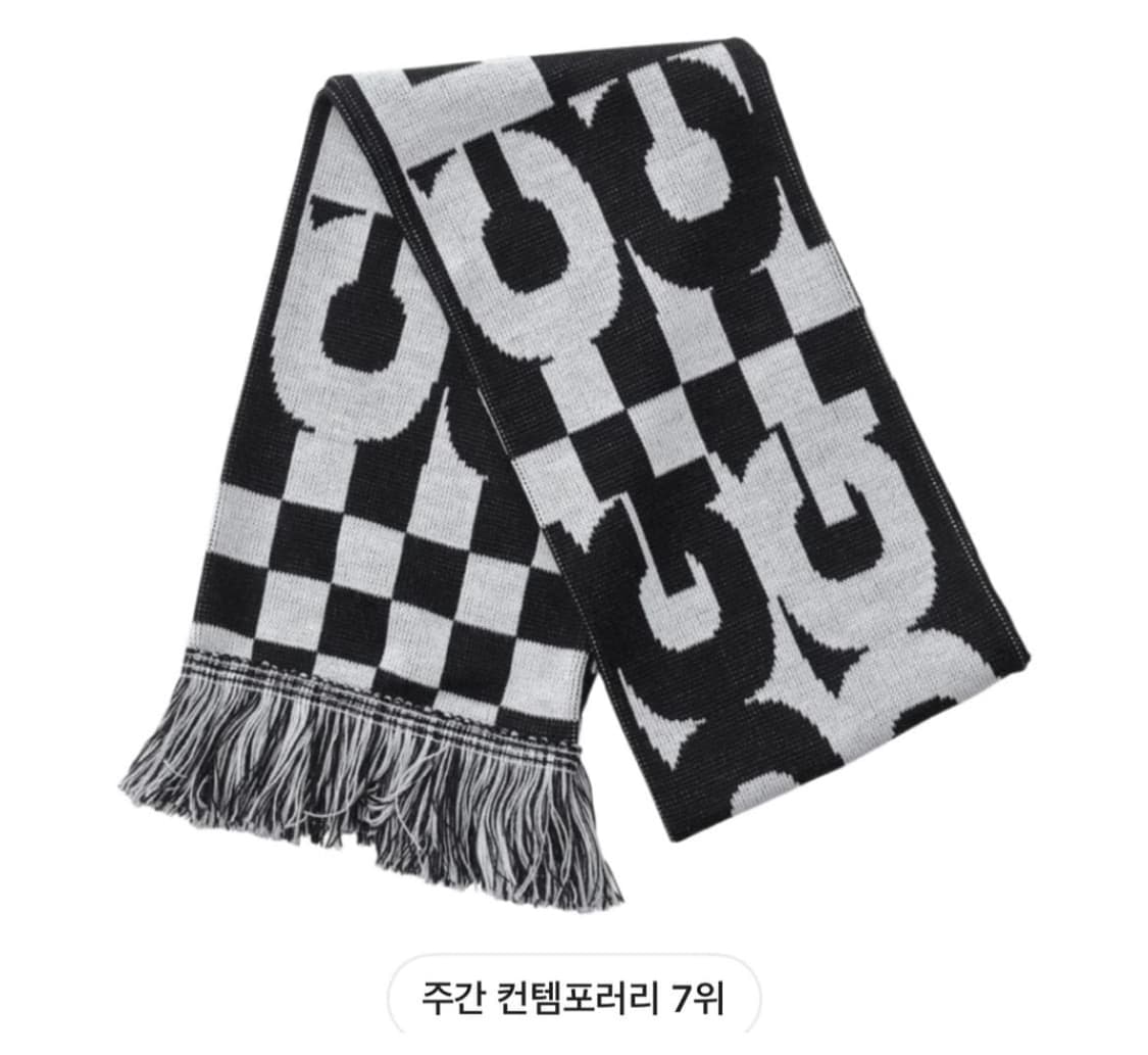 CDG 꼼데가르송 로고 체크 스카프 블랙 상품이미지1