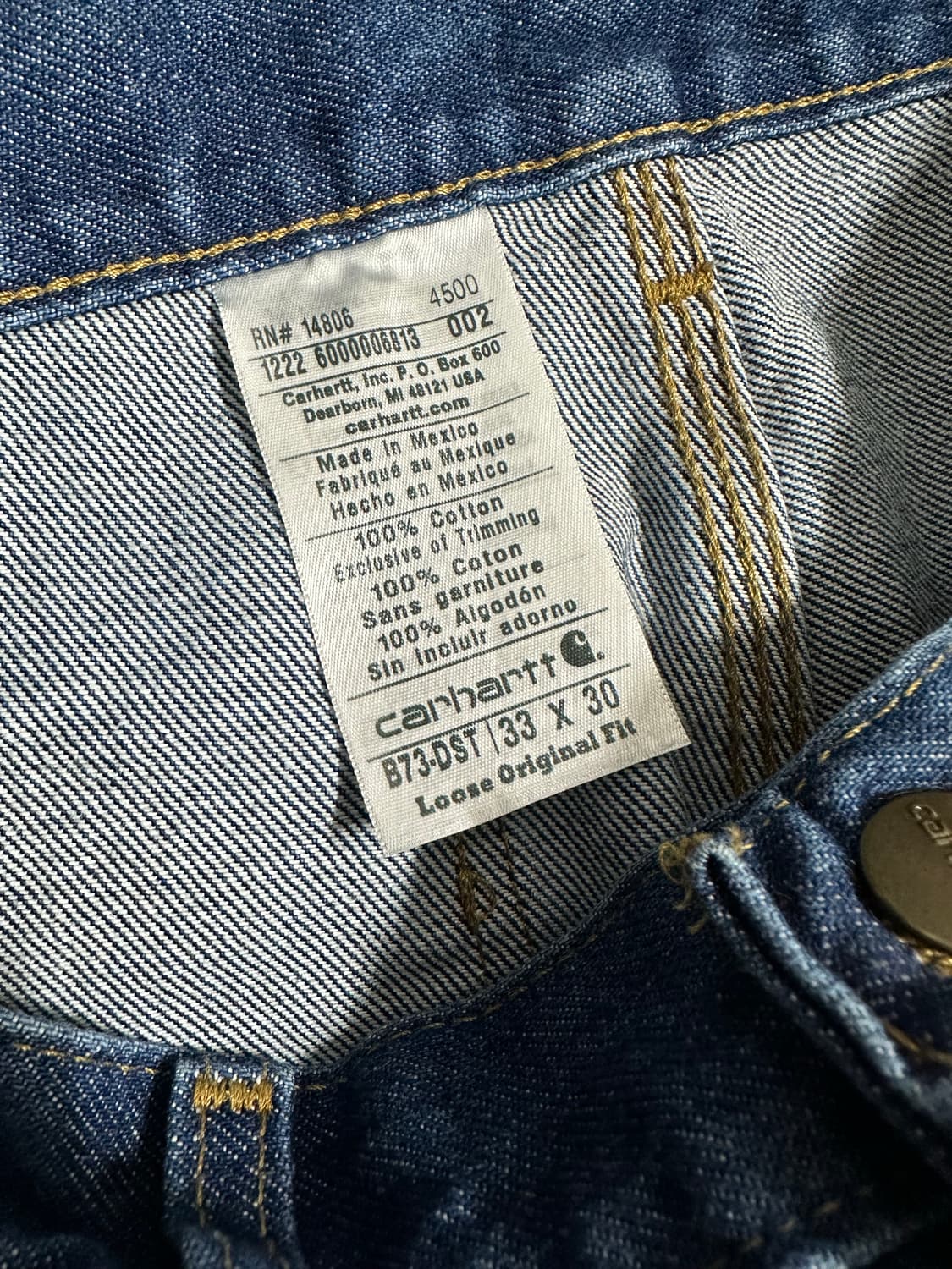 칼하트 B73-DST 더블니 데님 팬츠 33x30 상품이미지4