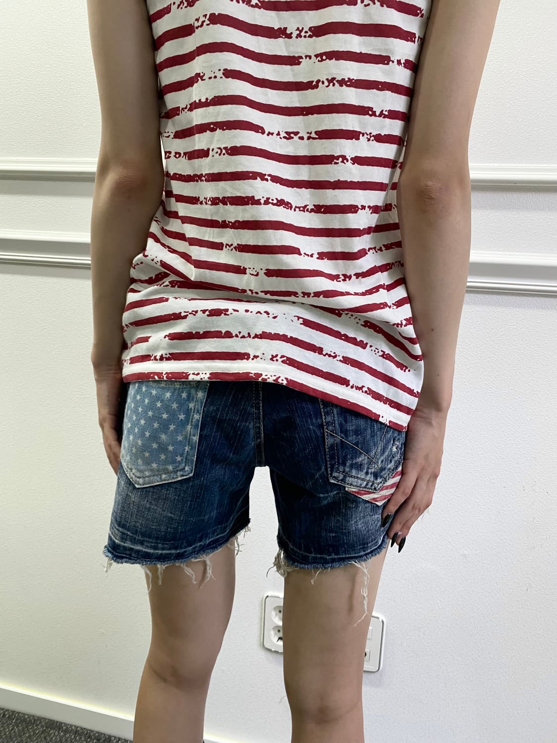 2000s Y2K Kitsch Star&Usa Detail Pants 상품이미지7