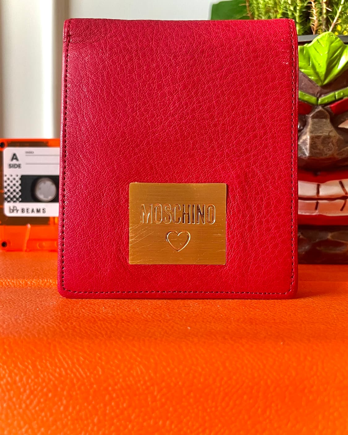 1990s MOSCHINO Red Grain Leather Wallet 상품이미지2