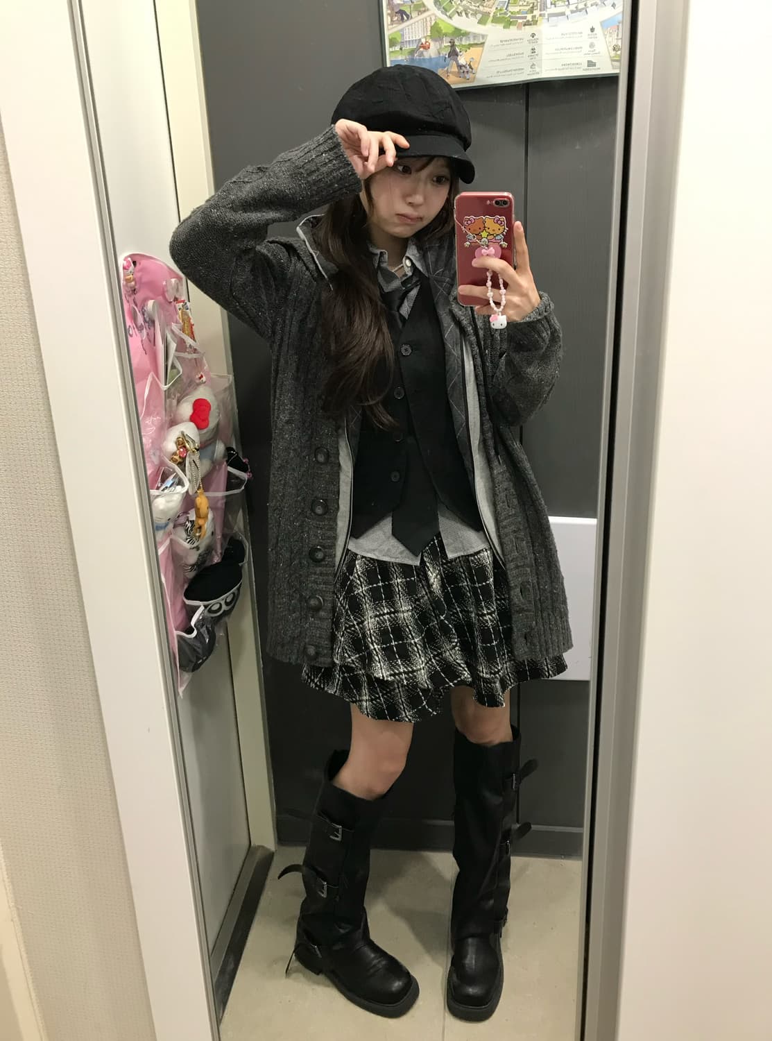 니혼진 프레피 무채색 폴로 셔츠 코디세트 상품이미지1