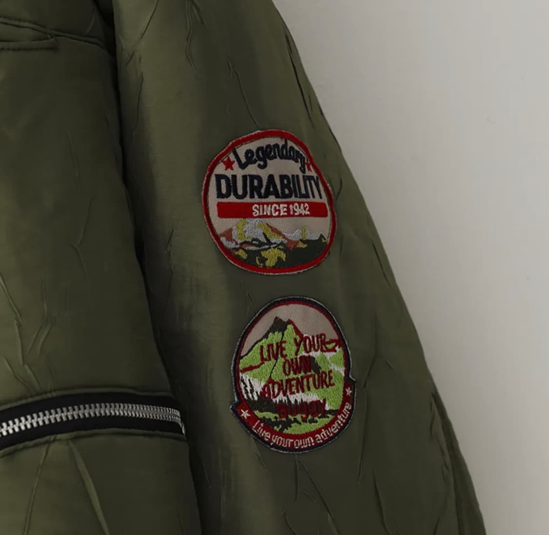 블루썬플라워 라쿤 트리밍 봄버 패딩 상품이미지4