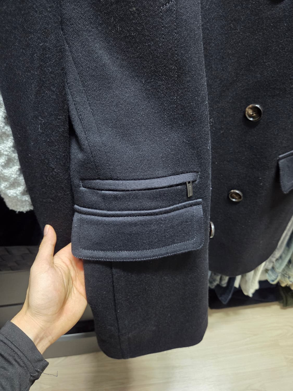 VanHart di Albazar) 빈티지 울 니트 더블 코트 상품이미지6