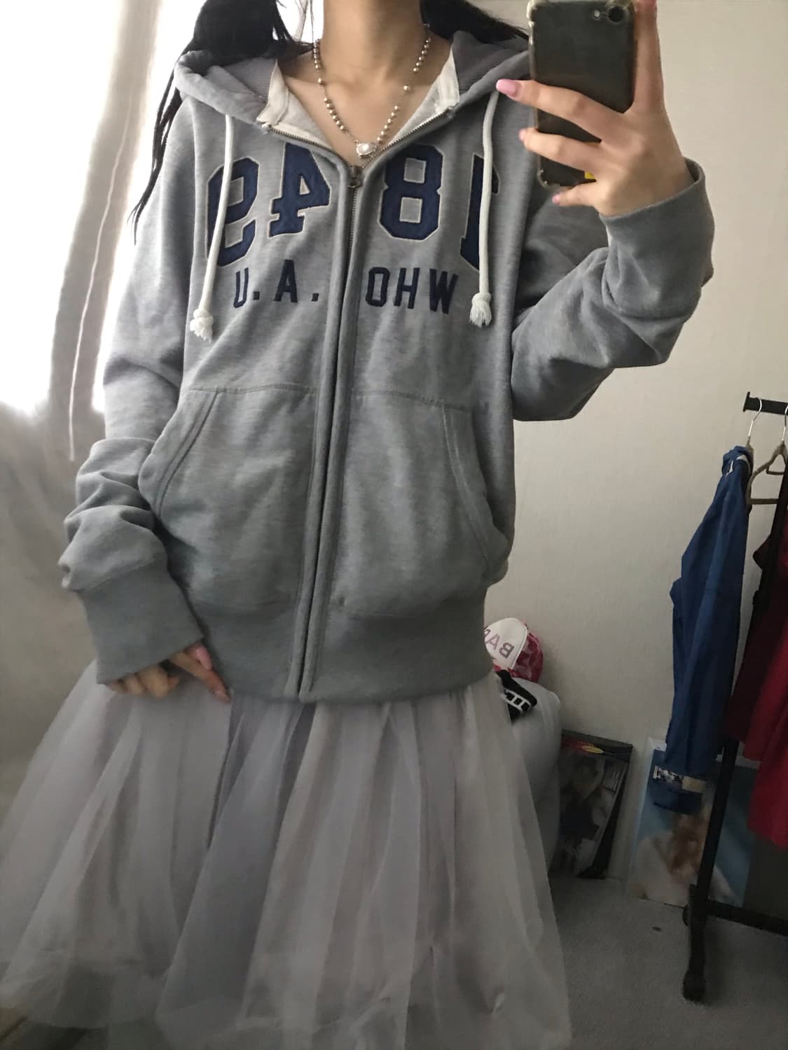 후아유 그레이 후드집업 상품이미지1