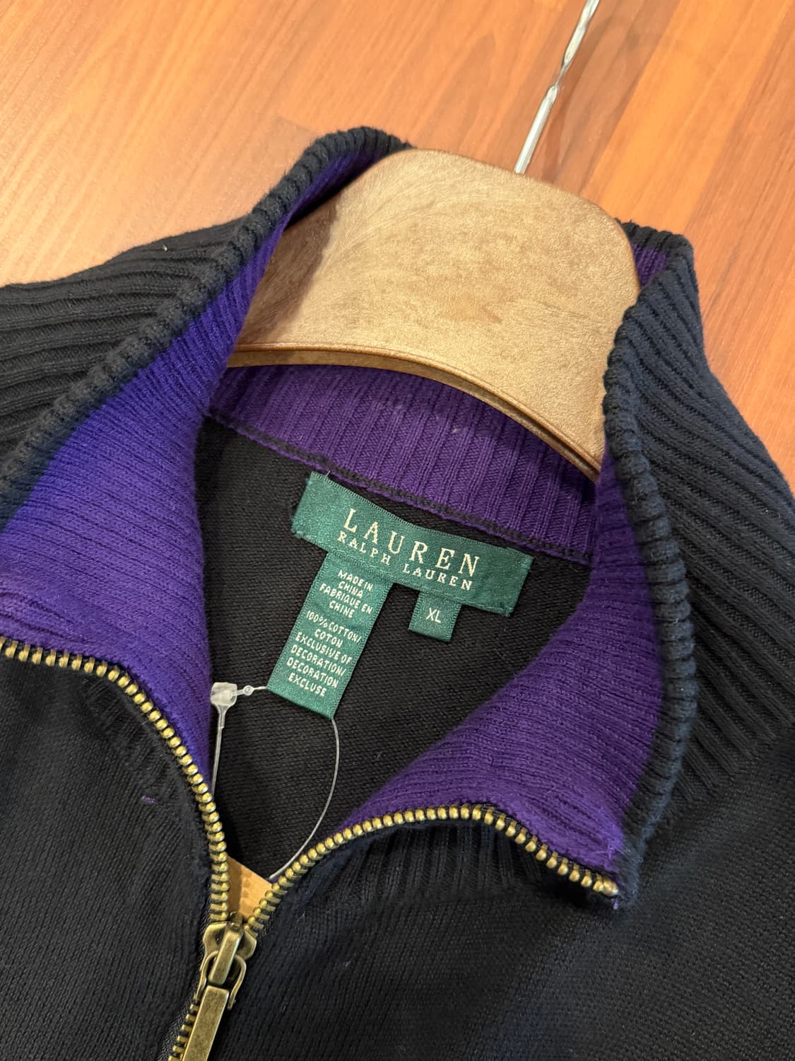 Lauren ralph lauren 로렌 랄프로렌 자수 로고 니트 집업 상품이미지8