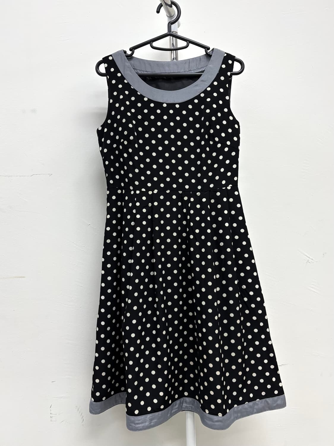 빈티지 도트 슬리브리스 원피스 상품이미지6