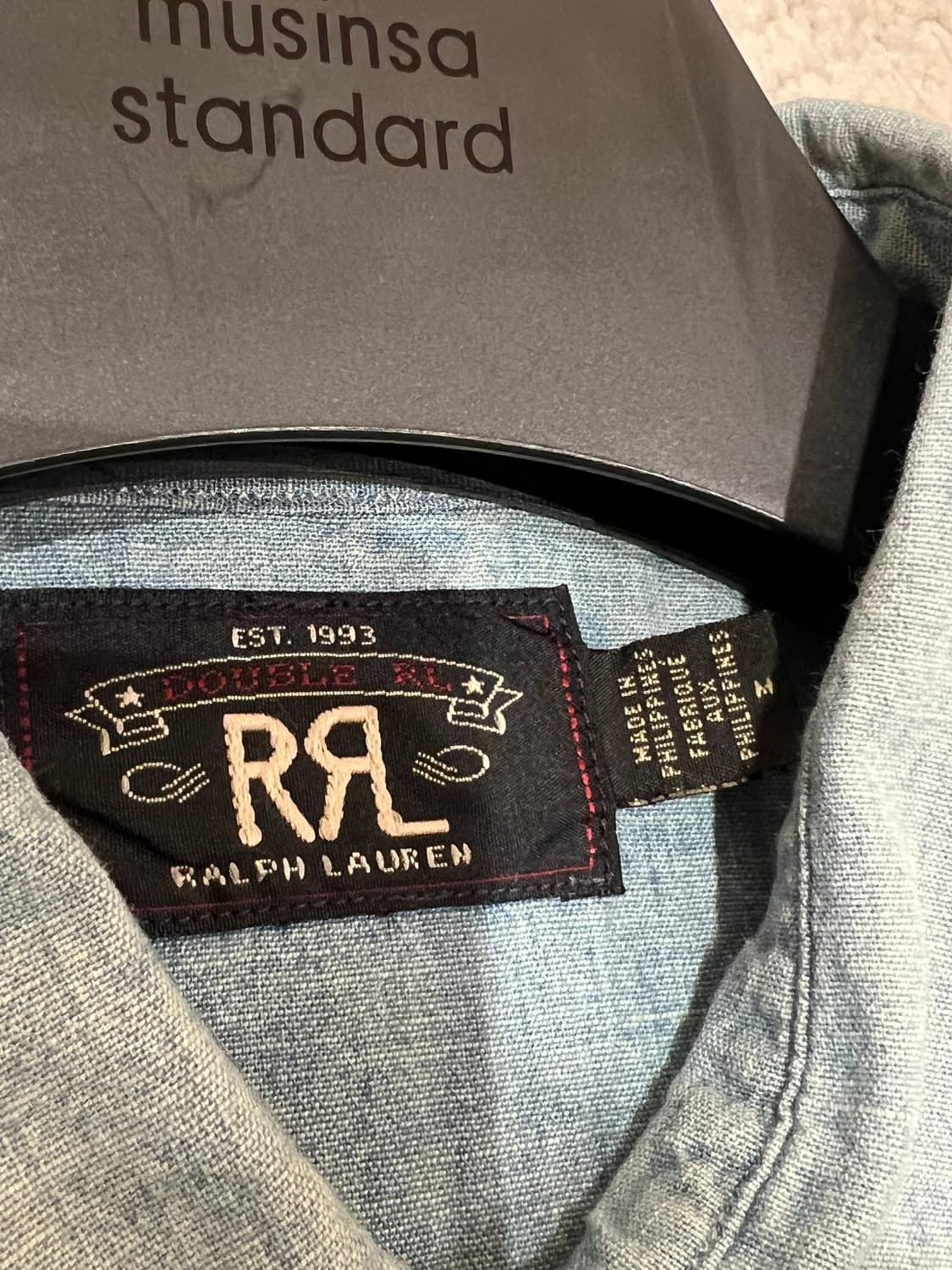 더블알엘 샴브레이 콘초 웨스턴 셔츠 상품이미지5