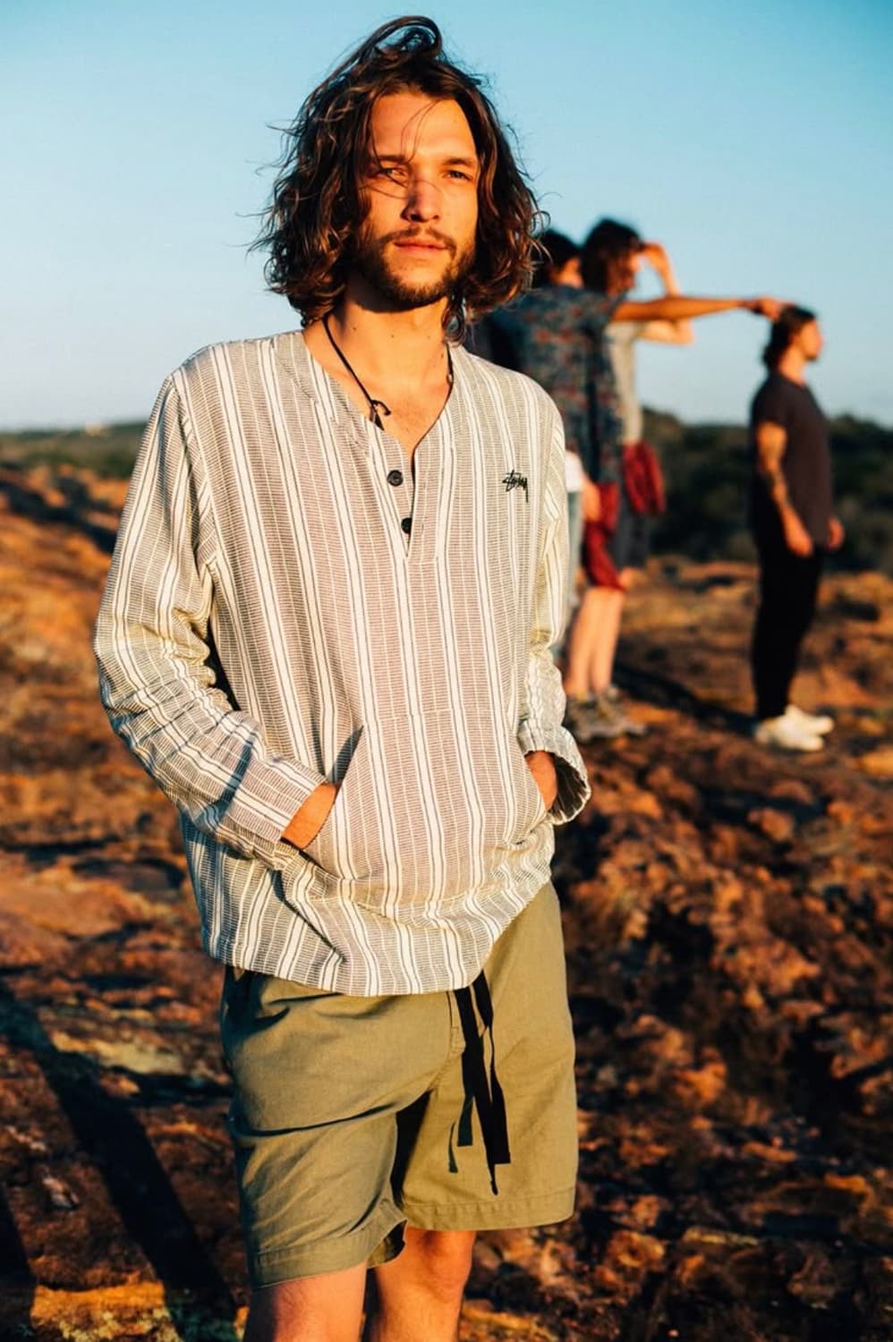 M) 스투시 코쿤 착용 헨리넥 맨투맨 아노락 티셔츠 코드쿤스트 상품이미지3