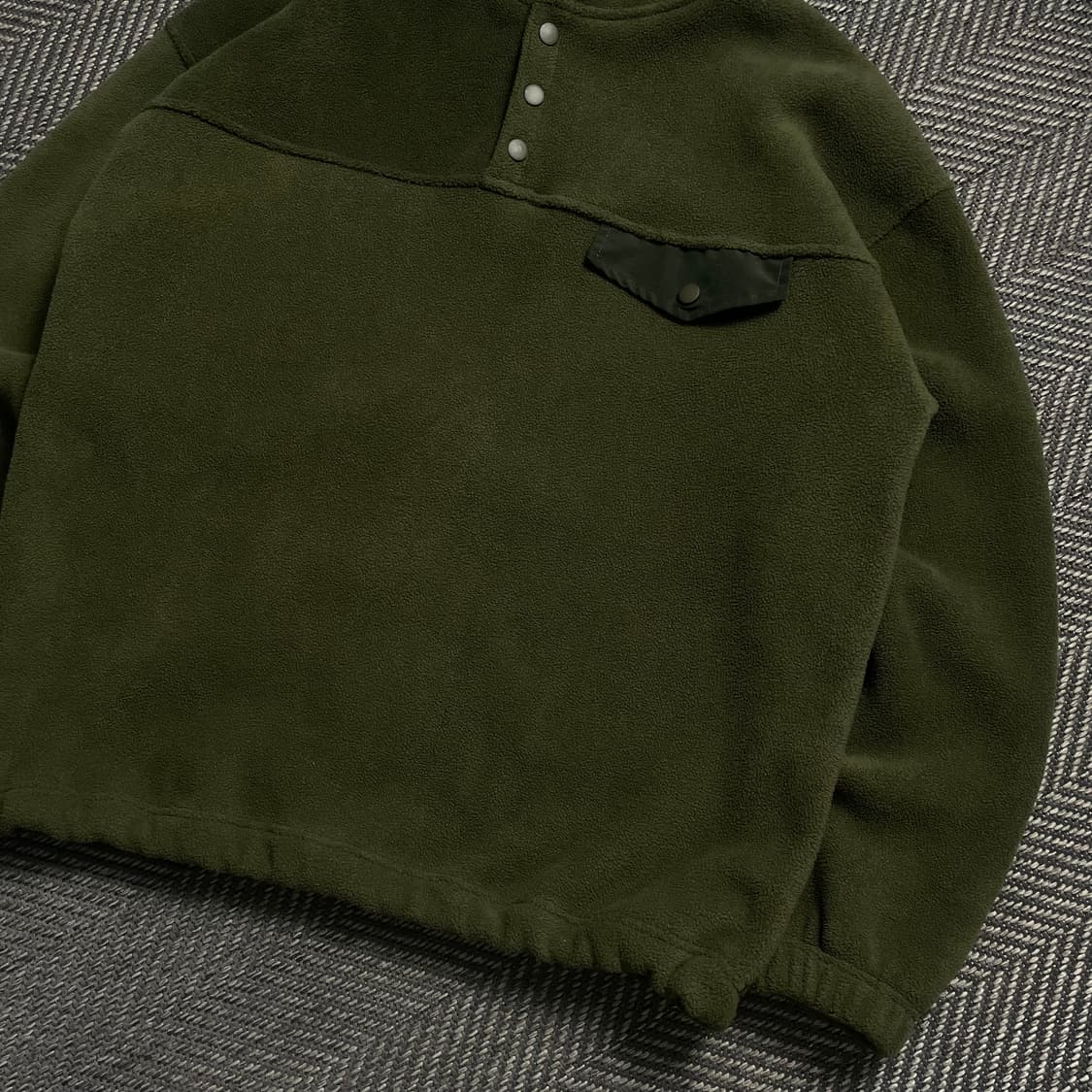 빈티지 풀오버 포켓 버튼 플리스 그린o 4820 상품이미지2