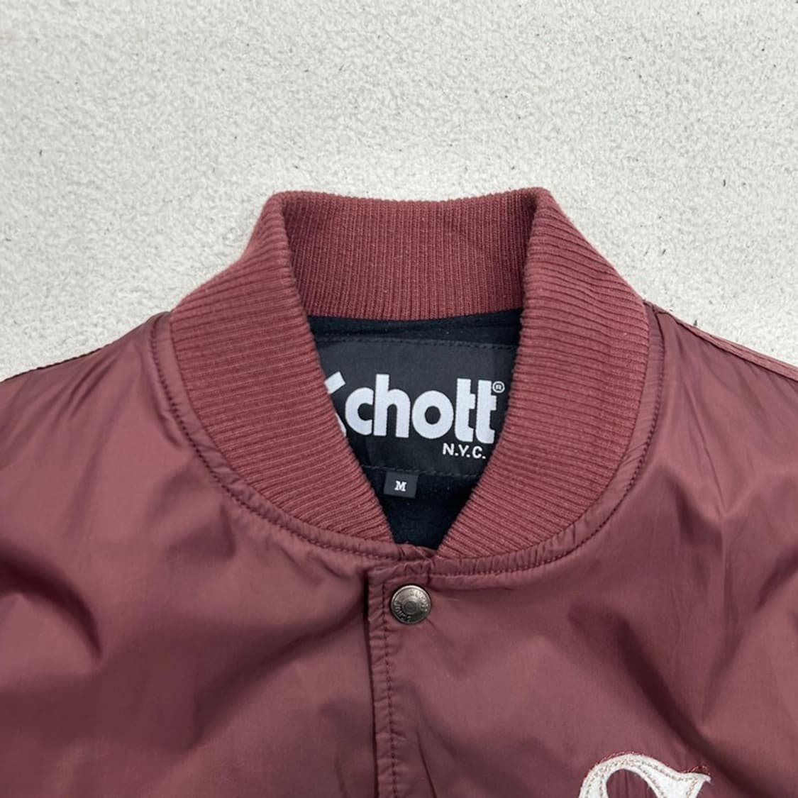 쇼트 나인론 자켓 버건디 M 상품이미지4