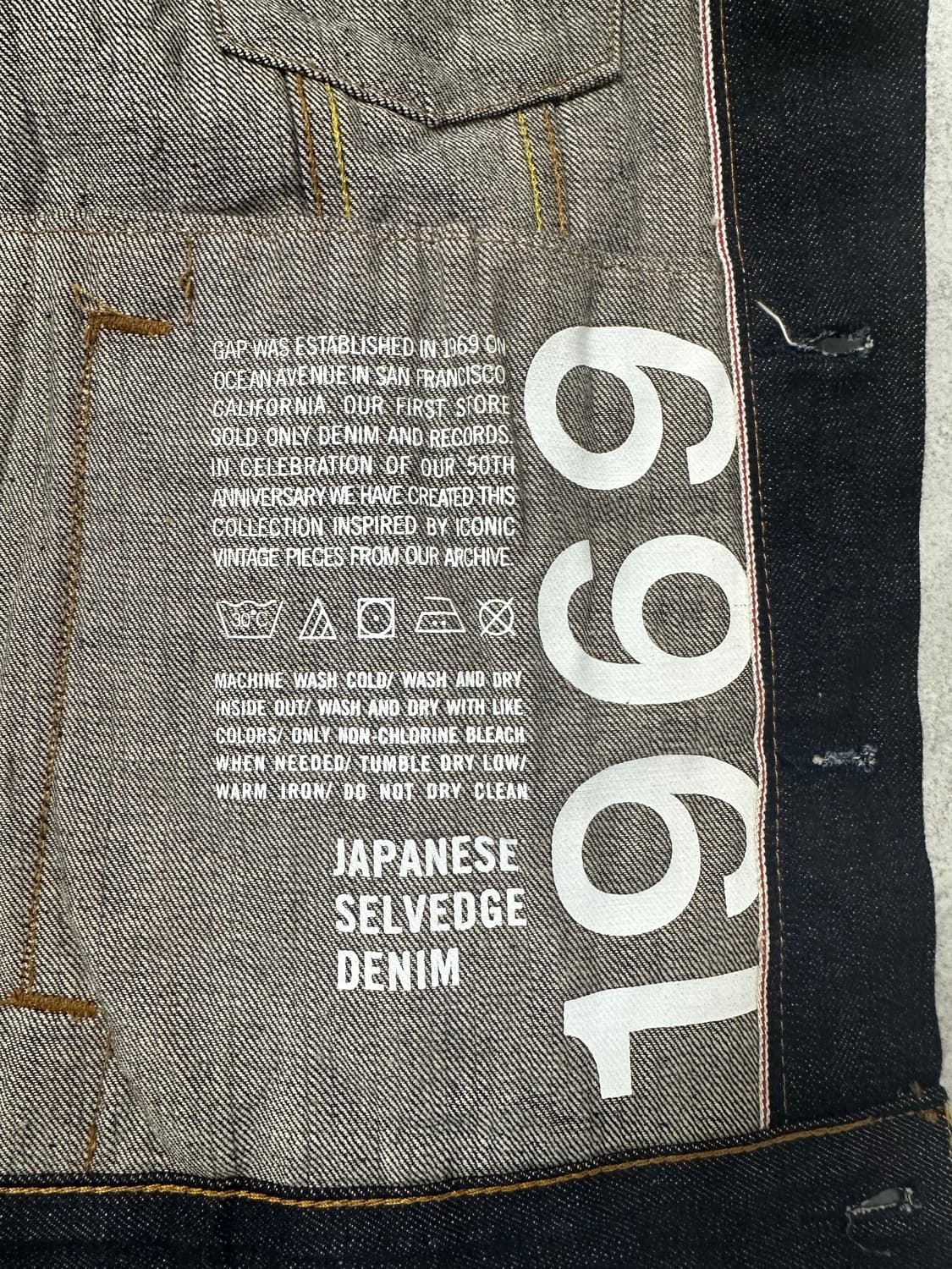 Gap 1969 50주년 기념 셀비지 트러커 자켓 웨스턴 데님셋업 상품이미지8