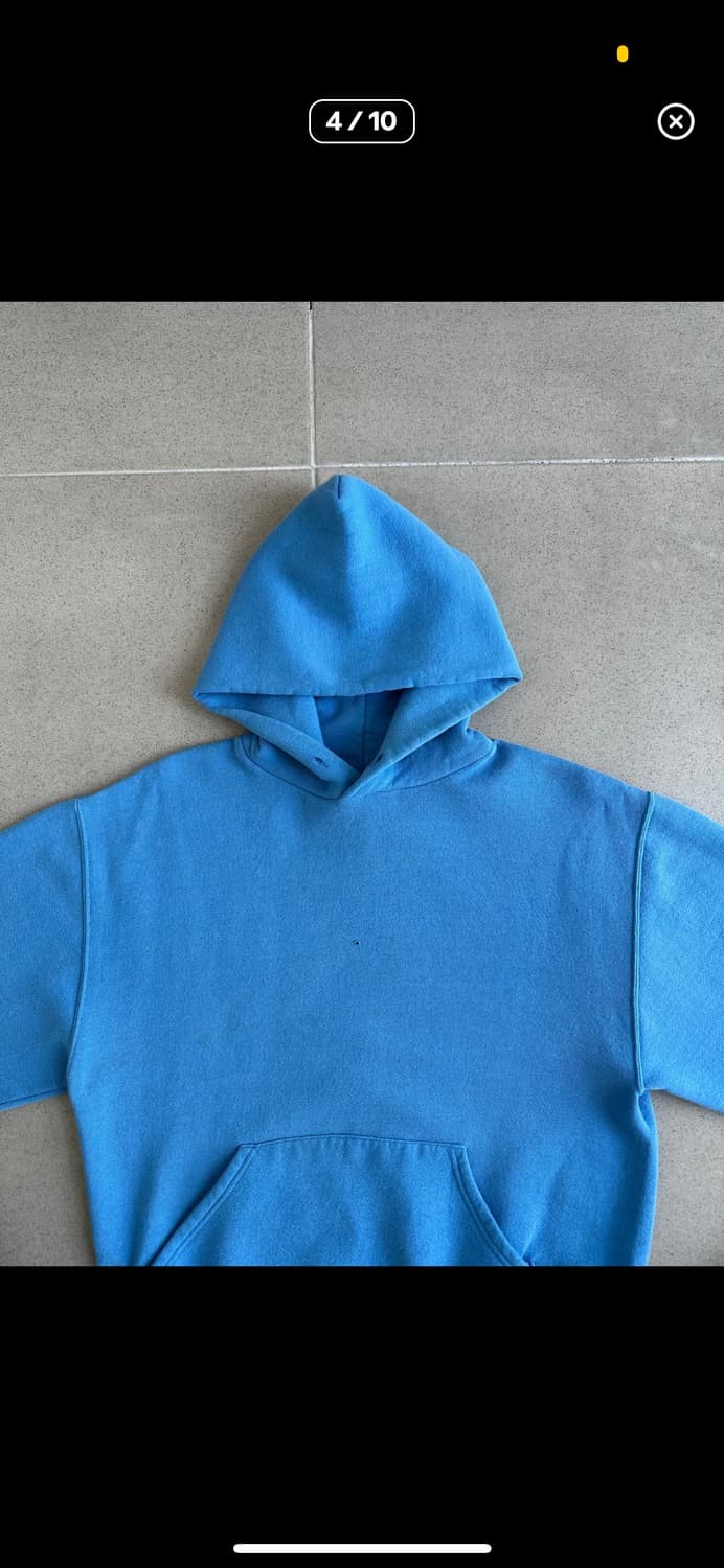 90s 빈티지 러셀 후드 베이비 블루 M 상품이미지4